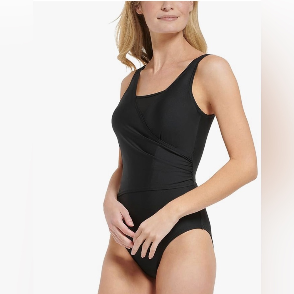 Calvin Klein Tummy Control Sewn-in Cups Surplice Neckline One Piece Swimsuit 16
